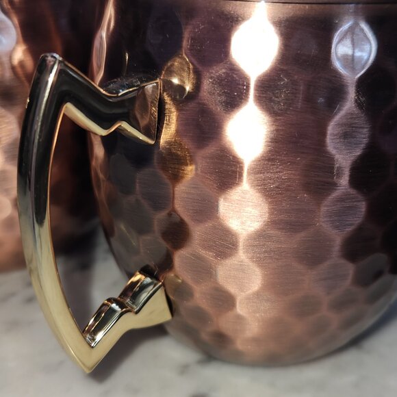✨3 for $18✨ Set of 2 Eco One Hammered Copper Moscow Mule Mugs - Picture 4 of 8